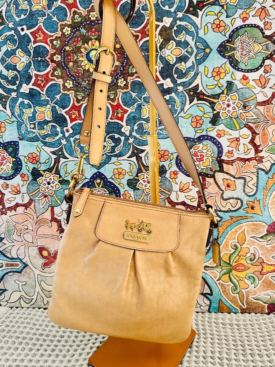 Coach Handbags - Coach Madison Leather Swingpack Crossbody Bag - Light Tan
